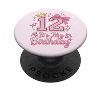 Noeud Coquette Rose 12 Ans It's My 12th Birthday Girl PopSockets PopGrip Adhésif