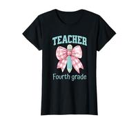 Noeud Coquette rose pour professeur de rentrée scolaire de quatrième année T-Shirt