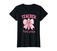 Noeud Coquette rose pour professeur de rentrée scolaire de troisième année T-Shirt