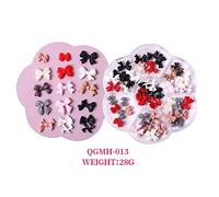 Noeud d'arc Nail Stud Strass Cristal, 3D Bow-noeud Coloré Ongles Charmes Ensemble Pour Ongles Pierres Conception DIY Décoration (QGMH-013, One Size)