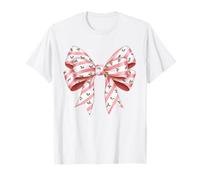 Noeud de Noël Rose Coquette rayée Sucre d'orge Mignon T-Shirt