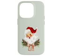 Noeud Floral de Noël Vintage avec nœud Papillon Coquette Jolly Old Saint Coque pour iPhone 14 Pro