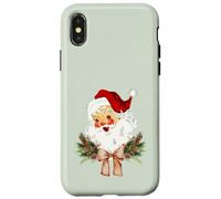 Noeud Floral de Noël Vintage avec nœud Papillon Coquette Jolly Old Saint Coque pour iPhone X/XS