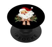 Noeud Floral de Noël Vintage avec nœud Papillon Coquette Jolly Old Saint PopSockets PopGrip Adhésif