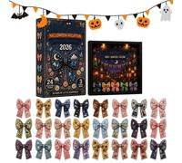 Noeud Lumineux Acrylique 2D 2026 24 Jours | Calendrier du compte à rebours d’Halloween | Décorations de couronnes de Noël | pour Halloween fête célébration fenêtre porte mur cheminée manteau