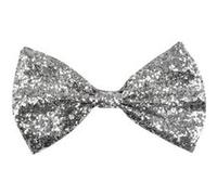 noeud papillon argent pailleté adulte - boland 53111 Gris G