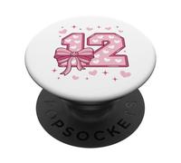 Noeud Papillon Coquette Rose 12 Ans pour Fille 12ème Anniversaire PopSockets PopGrip Adhésif