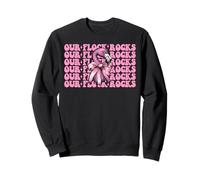 Noeud Papillon Coquette Rose avec Flamant Rose Sweatshirt