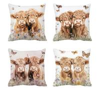 Noeud Papillon Coussin Canape 60 x 60 Lot de 4 Lin Taie Oreiller Couleur Beige Coussins Canapé Housse de Coussin, Respirant Taies D'oreillers Carré Coussins Décoratifs, pour Salon Chaise Jardin t-316