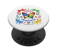 Noeud Papillon de Sensibilisation à l'Autisme - Nœud rétro pour autisme PopSockets PopGrip Adhésif