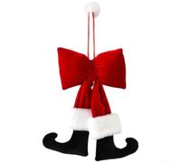 Noeud papillon en flanelle à suspendre pour sapin de Noël et décoration de fenêtre, convient pour divers lieux de vacances (22 cm)