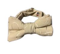 Noeud Papillon Homme Soie Beige Motifs Tissés Arabesques - Fabriqué en France
