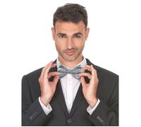 noeud papillon argent pailleté adulte - boland 53111 Gris G