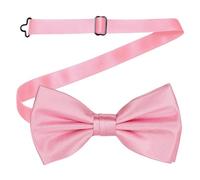 Noeud papillon pré-noué pour homme - élégant noeud papillon en polyester satiné de couleur unie avec sangle réglable pour une tenue décontractée et formelle, accessoire de mode rose bébé
