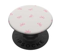Noeud Papillon Rose à Motif de nœuds Coquette pour Fille Esthétique Preppy PopSockets PopGrip Adhésif