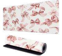 Noeud Papillon Tapis de Souris XXL 1000 x 500 x 3mm Couleur Rose Grand Tapis de Souris, Mousepad à Bords Cousus, Antidérapant Desk Mat, pour PC, MacBook, Améliore la Précision et la Vitesse r-184