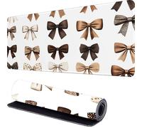 Noeud Papillon Tapis de Souris XXL 1600 x 800 x 3mm Blanc Grand Tapis de Souris, Mousepad à Bords Cousus, Antidérapant Desk Mat, pour PC, MacBook, Portable, Améliore la Précision et la Vitesse r-183