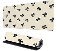 Noeud Papillon Tapis de Souris XXL 1600 x 800 x 3mm Noir Grand Tapis de Souris, Mousepad à Bords Cousus, Antidérapant Desk Mat, pour PC, MacBook, Portable, Améliore la Précision et la Vitesse r-185