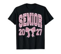 Noeud Rose Coquette 2027 pour diplômé Senior T-Shirt Graphique avec Valeur