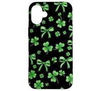 Noeud Vert Lucky Clover Coquette St Patricks Day Pattern Coque pour iPhone 16 Plus