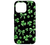 Noeud Vert Lucky Clover Coquette St Patricks Day Pattern Coque pour iPhone 16 Pro