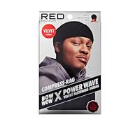 Noeud Wow Power Wave Durag de compression en velours Rouge