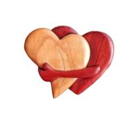 Noeuds d'amour en forme de cœur pour la Saint Valentin, anniversaire de mariage en intérieur, cœurs rouges derrière cœur rouge, 7 x 6 cm