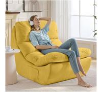 NOFFA Chaise Poire Confort Adulte, Canapé pour Une Personne, Pouf de Lecture, Fauteuil Bean Bag sans os Compressible pour Salon et Chambre, Jaune