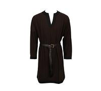 Nofonda Tunique Médiévale pour Homme - Chemise de Robe, Style Chevalier, Costume pour Déguisement Cosplay Halloween LARP (Brun, Moyen)