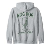 Nog Hog Social Club Eggnog Cocktail Amusant Noël 2025 Sweat à Capuche