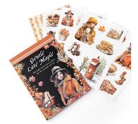 NOGAMOGA Scrapbook Lot de 20 feuilles d'autocollants transparents pré-découpés pour scrapbooking, journaling, planificateur, autocollants transparents et papiers Orange