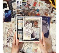 NOGAMOGA Set d'Accessoires Bullet Journal, Espace et Galaxie Junk Journal Accessoires avec Washi Tape, Stickers, Carnet A6, Accessoires de Scrapbooking Journal Esthétique
