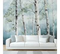 NOGAWA Papier Peint Motif Bouleau, 3D Panoramique Papier Peint Forêt, Papier Mural Decoratif Pour Salon, Chambre, Tapisserie Murales, Décoration Murale 400x280cm