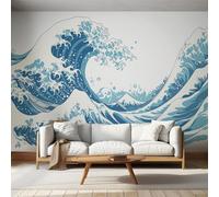 NOGAWA Papier Peint Motif Vague Japonaise, 3D Panoramique Papier Peint xxl Kanagawa, Papier Mural Decoratif Pour Salon, Chambre, Tapisserie Murales, Décoration Murale 350x256cm