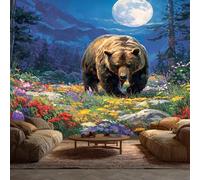 NOGAWA Papier Peint Ours, Papier Peint Motif Animaux Sauvages, Panoramique Décoration Murale Pour Salon, Chambre, Tapisserie Murales Intissé, Wallpaper Mural 100x70cm