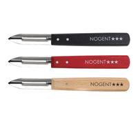 NOGENT Boîte 20 éplucheurs 2 tranchants Noir / Rouge / Hêtre - Classic Bois