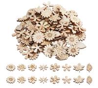 Nogeqi Lot de 100 confettis décoratifs en bois à peindre, disques en bois pour bricolage, artisanat, décoration de table, Noël, mariage, anniversaire