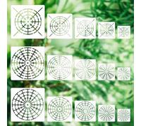 Nogeqi Lot de 15 pochoirs Mandala Dotting, modèles de coloriage à points, modèles de cercles mandala, 3/4/5/6/8 pouces, maille réutilisable, série mandala, pochoirs de peinture à points, modèle
