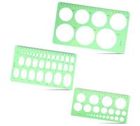 Nogeqi Lot de 3 pochoirs ronds pour dessin, gabarits ronds pour dessin, règle circulaire géométrique en plastique pour bureau, école, fournitures d'outils de dessin, 3 tailles
