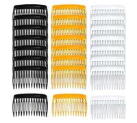 Nogeqi Lot de 6 000 peignes à cheveux français, vintage, à clipser, en plastique, avec 14 dents, pour femmes et filles, café, noir et blanc