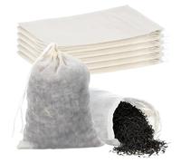 Nogeqi Lot de 60 sachets en coton 10 x 8 cm pour thé en vrac - En mousseline de coton - Avec cordon de serrage - Respectueux de l'environnement et réutilisable - Pour thé, café, épices