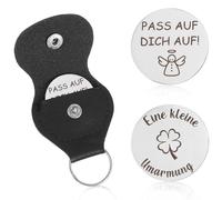 Nogeqi Pocket Hug Porte-clés ange gardien « Pass Auf Dich Auf, Glücksbringer Schlüsselanhänger Auto Beste Freundin Geschenke für Frauen Freundin Mama Tochter Geburtstag, Gute Besserung Geschenke »