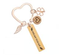 Nogeqi Porte-clés ange gardien « Pass auf dich auf, Herz Glücksbringer Schlüsselanhänger Auto » - Cadeau personnalisé pour femme, permis de conduire, petite amie, maman, fille, anniversaire, Noël