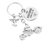 Nogeqi Porte-clés moto ange gardien conducteur prudent porte-clés Drive Safe porte-bonheur voiture moto cadeaux pour hommes femmes permis de conduire obtenu cadeau