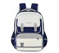 Nogkdyc Cartables pour garçons et filles Cartables pour les élèves de l’école primaire Sacs à dos britanniques pour les élèves de la 1re à la 6e année(gray-blue,A)