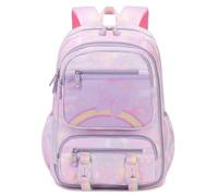 Nogkdyc Le cartable d’étudiant convient aux filles papillon rose arc-en-ciel cartable d’élève d’école primaire réduit le fardeau et protège la colonne vertébrale avec une grande capacité(purple,A)