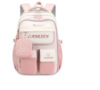 Nogkdyc Sac d’école pour filles dessin animé école primaire élève sac d’école 3-6 grade Oxford tissu simple grande capacité sac à dos pour enfants Sac à dos d’étudiant de collège(rose,L)