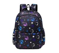 Nogkdyc Sac d’école pour garçons de la 1re à la 6e année Sac d’école imprimé fusée spatiale pour les élèves de l’école primaire Sac à dos léger étanche(C9,Un)