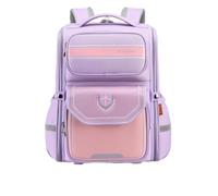 Nogkdyc Sac d’école pour garçons et filles de la 1re à la 3e année Sac d’école simple de style britannique pour les élèves de l’école primaire Sac à dos de grande capacité 3-6 année(violet,S)