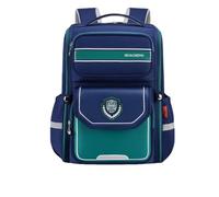 Nogkdyc Sac d’école pour garçons et filles de la 1re à la 3e année Sac d’école simple de style britannique pour les élèves de l’école primaire Sac à dos de grande capacité 3-6 année(Bleu,M)